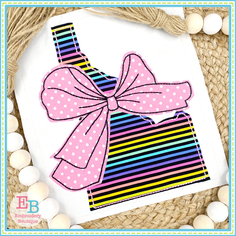 Big Bow Idaho Bean Stitch Applique, Applique