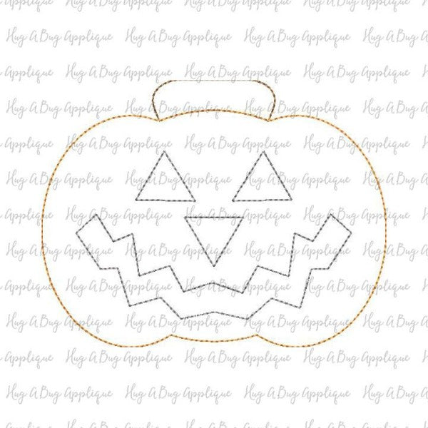 Jackolantern Bean Stitch Applique Design, Applique