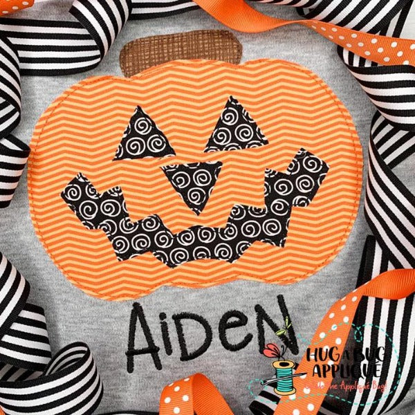 Jackolantern Bean Stitch Applique Design, Applique