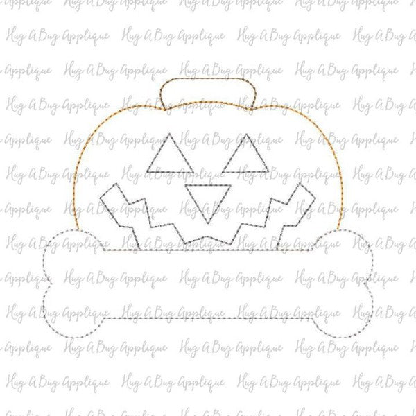 Jackolantern Bone Bean Stitch Applique Design, Applique