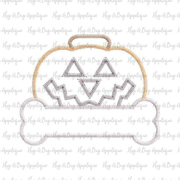 Jackolantern Bone Zig Zag Stitch Applique Design, Applique