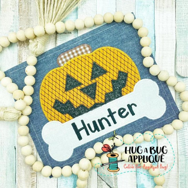 Jackolantern Bone Zig Zag Stitch Applique Design, Applique