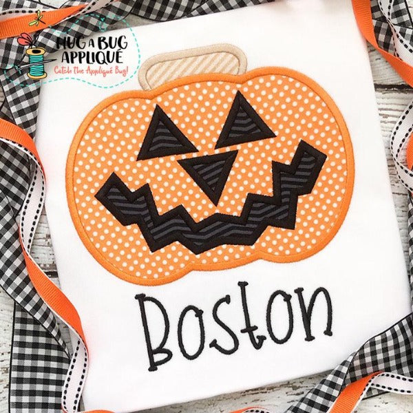 Jackolantern Satin Stitch Applique Design, Applique