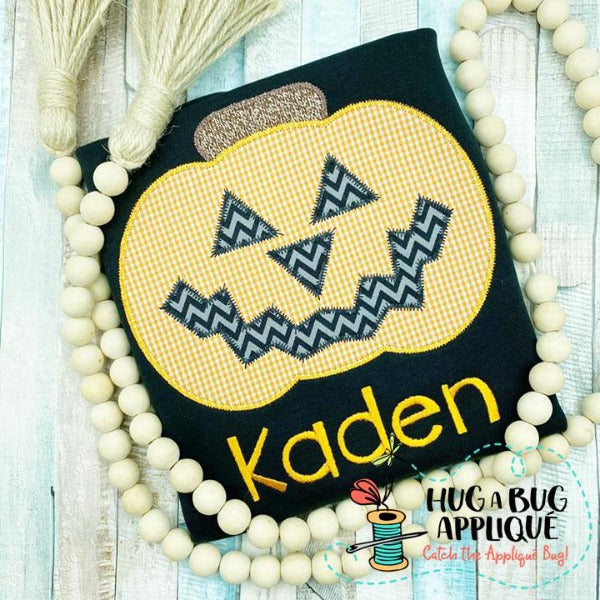 Jackolantern Zig Zag Stitch Applique Design, Applique