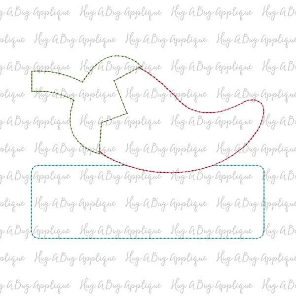 Jalapeno Box Bean Stitch Applique Design, Applique