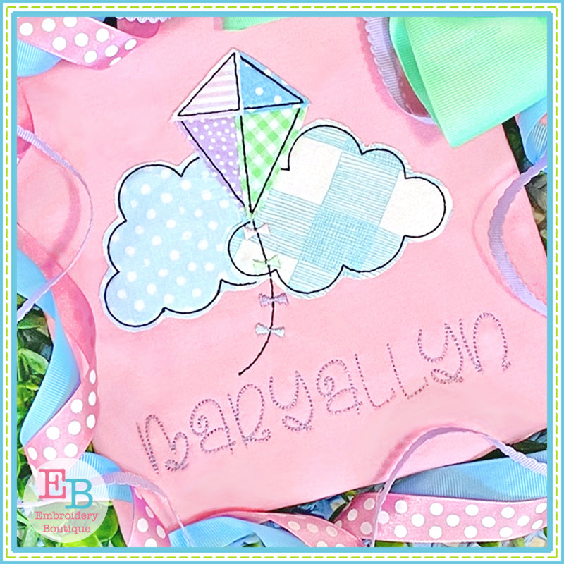 Kite Clouds Bean Stitch Applique, Applique