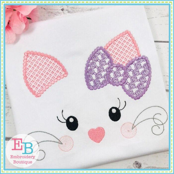Kitty Face Motif Design, Embroidery