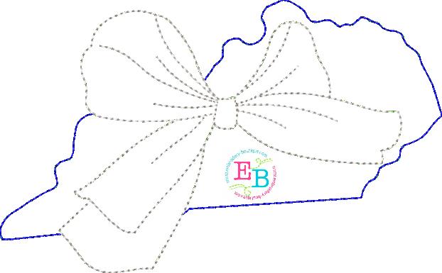 Big Bow Kentucky Bean Stitch Applique, Applique