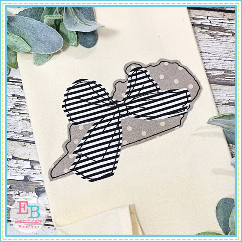 Big Bow Kentucky Bean Stitch Applique, Applique