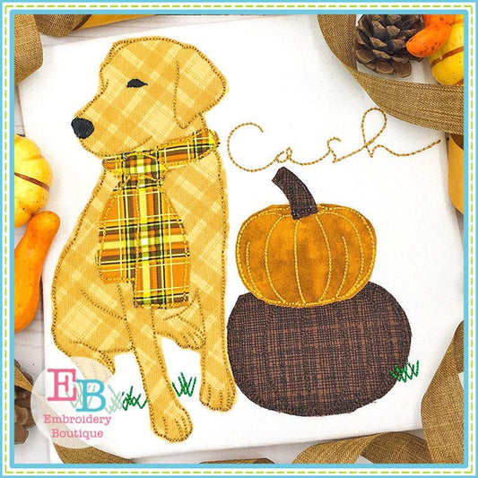 Lab Pumpkins Applique, Applique