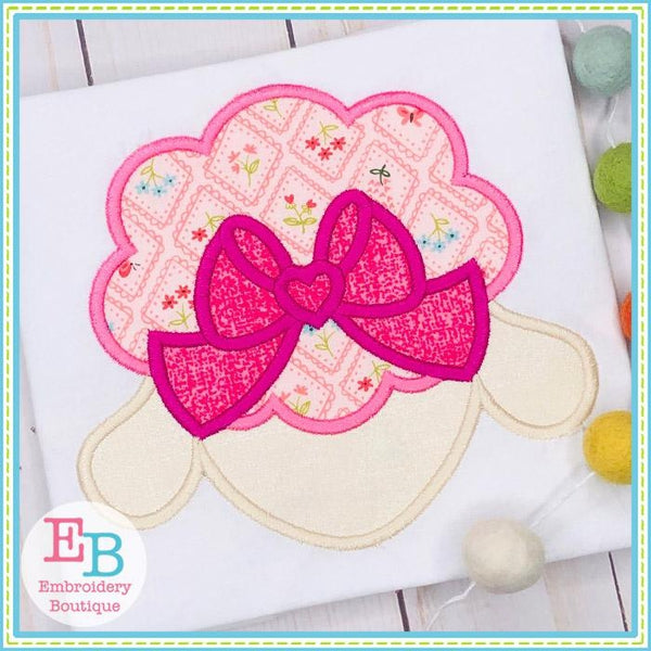 Lamb Bow Satin Applique, Applique