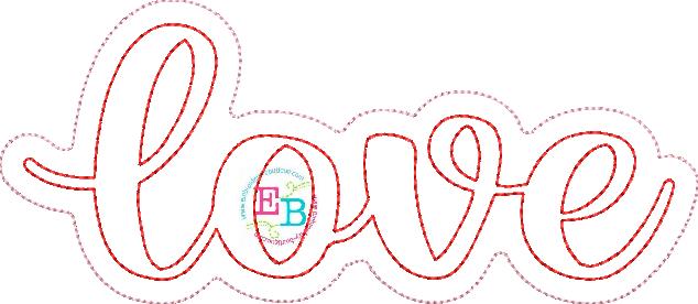 Love Bean Stitch Applique, Applique