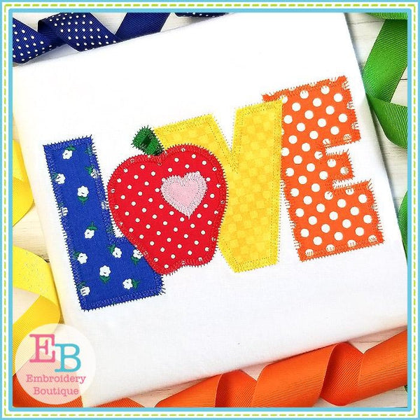 Teacher Love Zigzag Applique, Applique