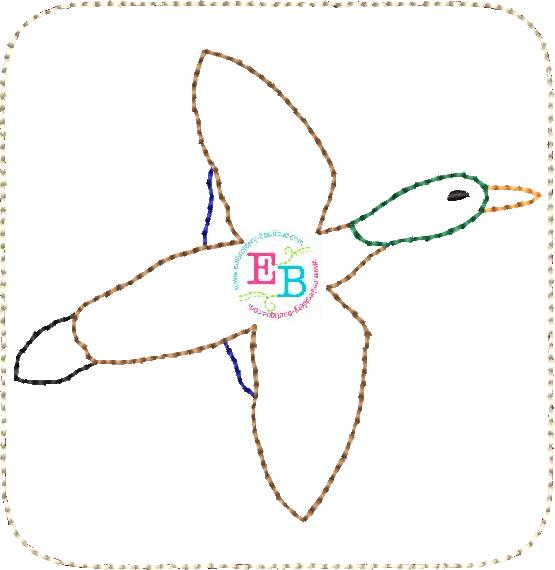 Mallard Patch Floss Applique, Applique