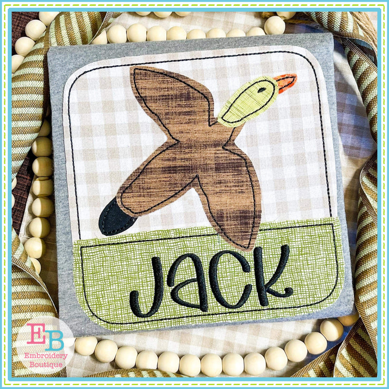 Mallard Patch Name Applique, Applique