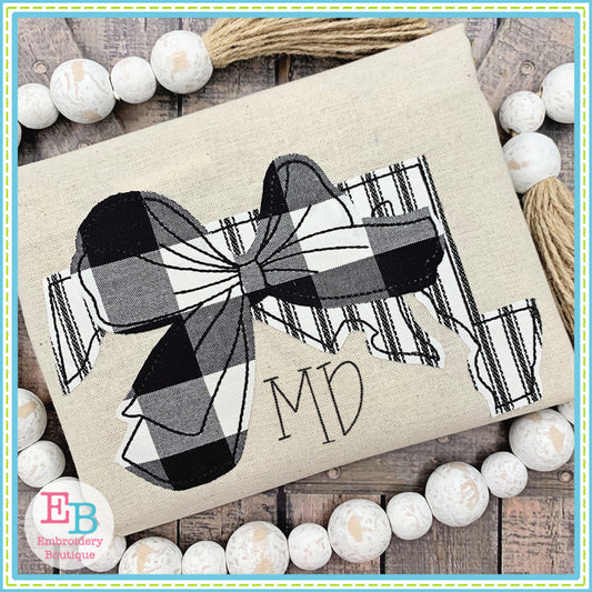 Big Bow Maryland Bean Stitch Applique, Applique