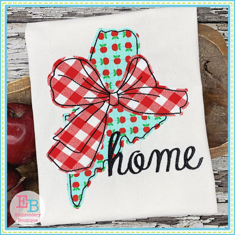 Big Bow Maine Bean Stitch Applique, Applique