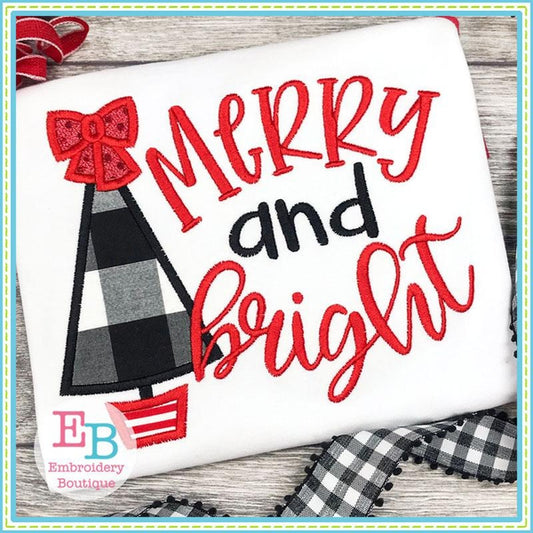Merry & Bright Satin Applique, Applique