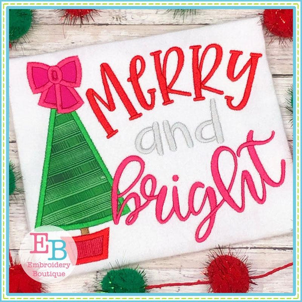 Merry & Bright Satin Applique, Applique
