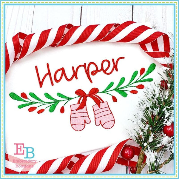 Mittens Embroidery Swag, Embroidery