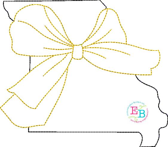 Big Bow Missouri Bean Stitch Applique, Applique