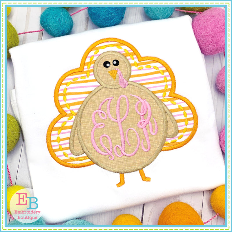 Monogram Turkey Applique, Applique