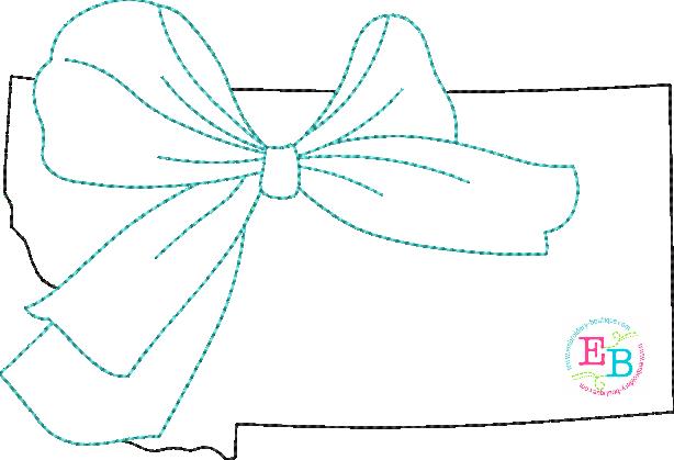 Big Bow Montana Bean Stitch Applique, Applique