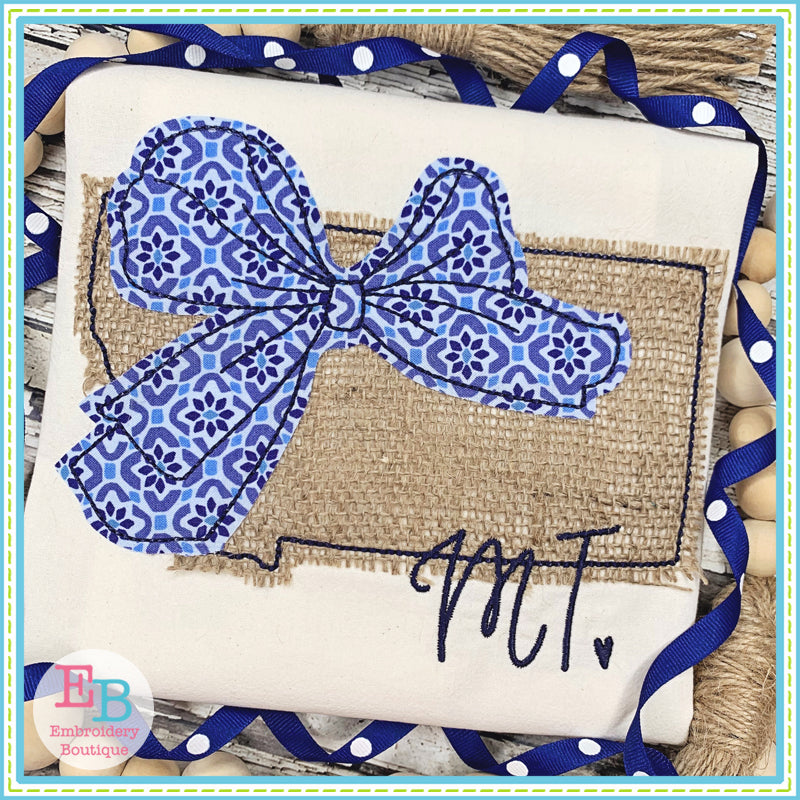 Big Bow Montana Bean Stitch Applique, Applique
