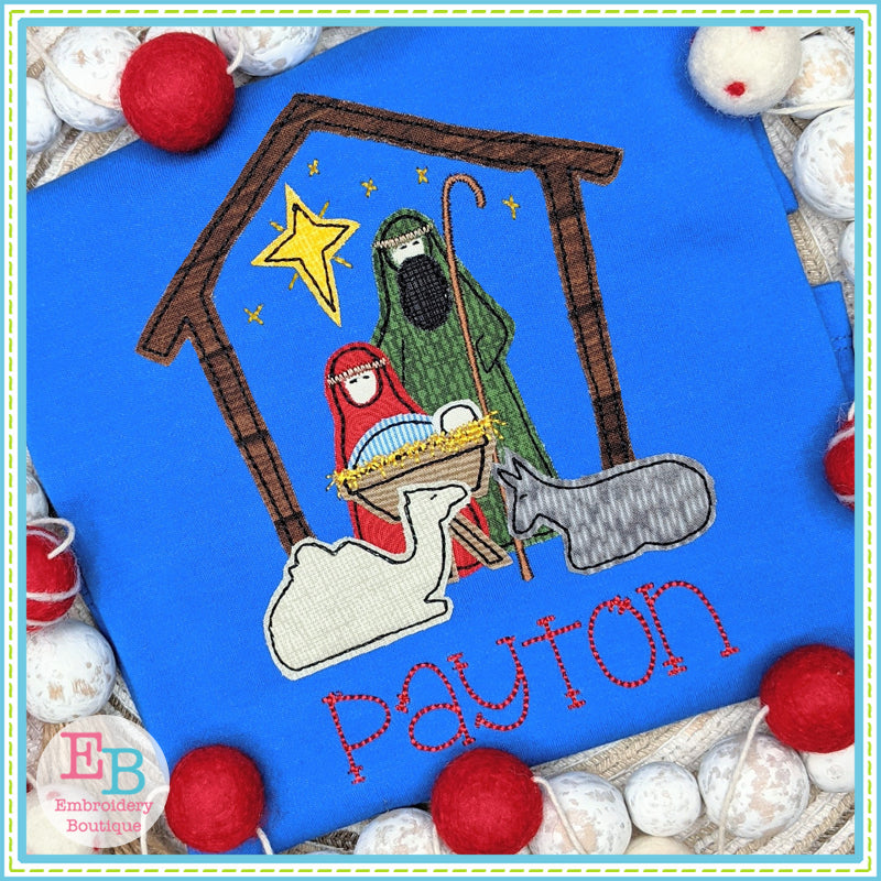 Nativity Bean Stitch Applique, Applique