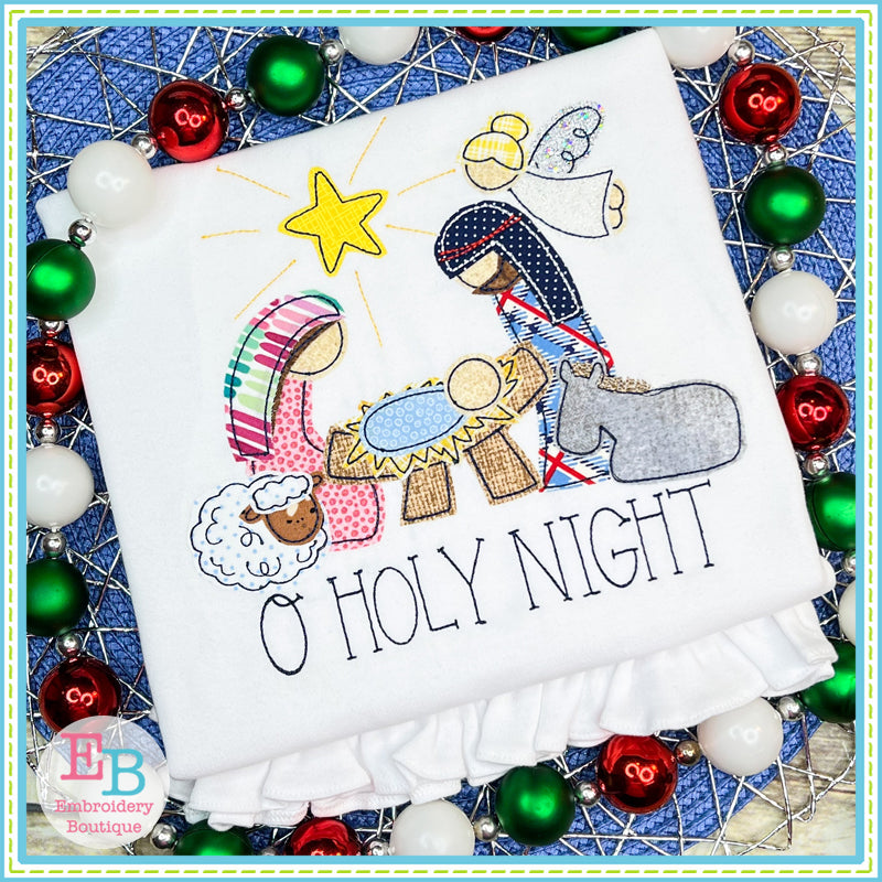 Nativity Donkey Bean Stitch Applique, Applique