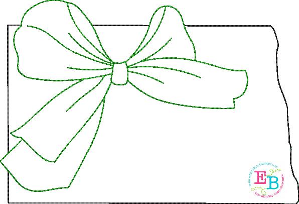 Big Bow North Dakota Bean Stitch Applique, Applique