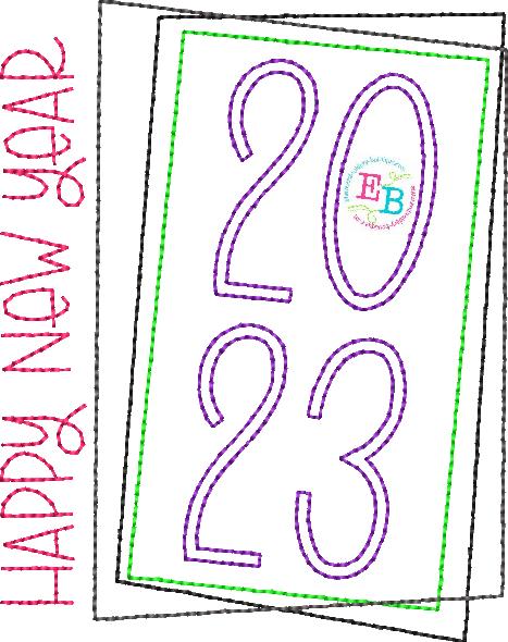 New Year 2023 Bean Stitch Applique, Applique