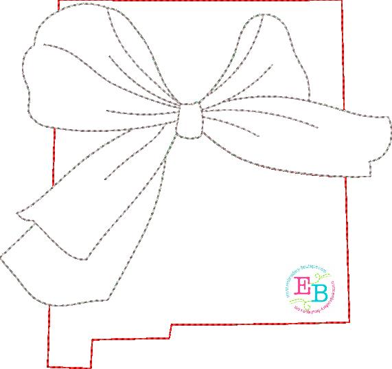 Big Bow New Mexico Bean Stitch Applique, Applique