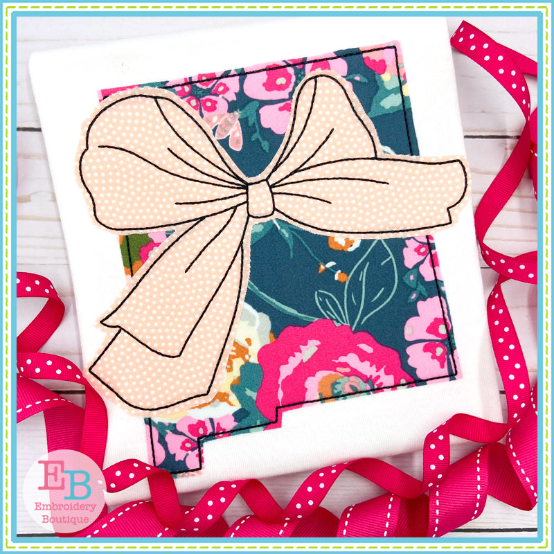 Big Bow New Mexico Bean Stitch Applique, Applique