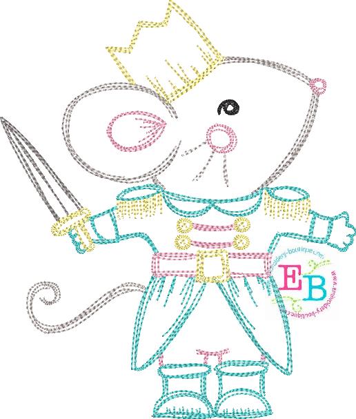 Nutcracker Mouse Sketch Design, Embroidery Design