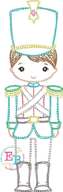 Nutcracker Soldier Sketch Design, Embroidery Design