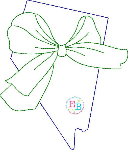 Big Bow Nevada Bean Stitch Applique, Applique
