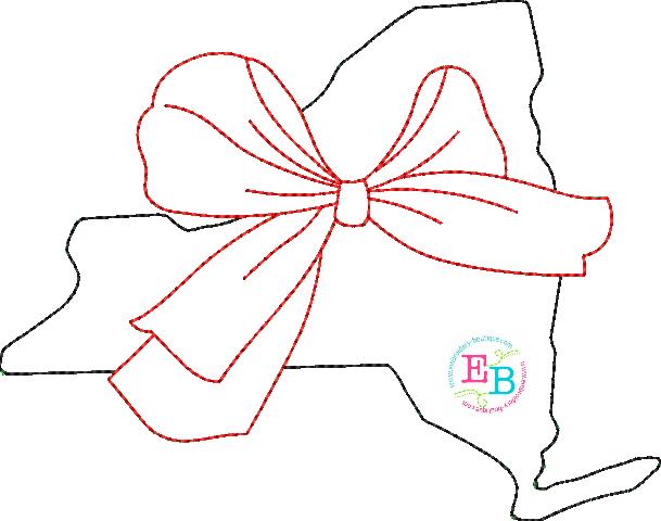 Big Bow New York Bean Stitch Applique, Applique