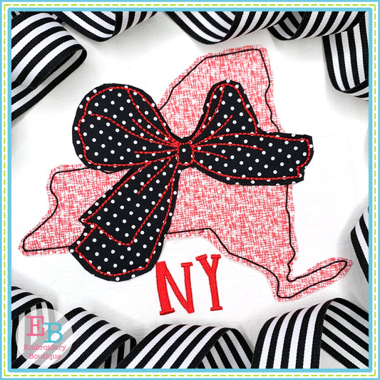 Big Bow New York Bean Stitch Applique, Applique