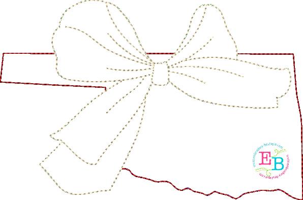 Big Bow Oklahoma Bean Stitch Applique, Applique