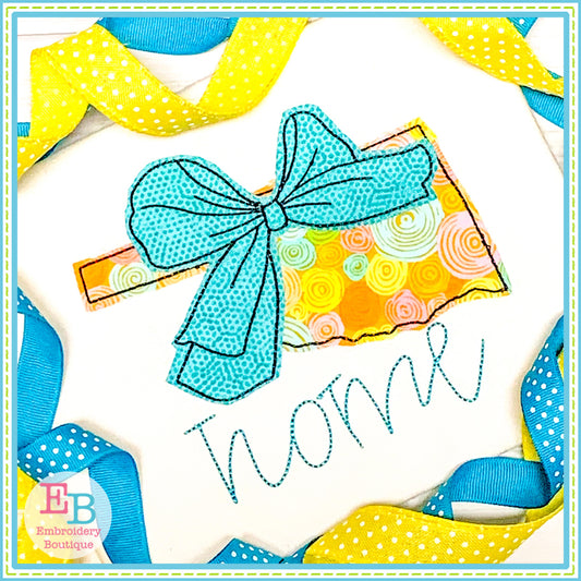 Big Bow Oklahoma Bean Stitch Applique, Applique
