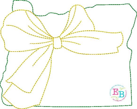 Big Bow Oregon Bean Stitch Applique, Applique