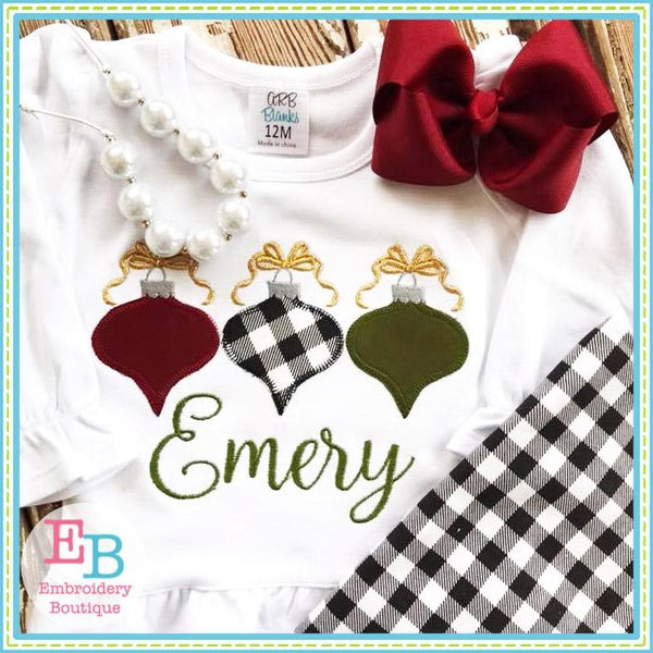 Ornament Blanket Stitch Trio Applique, Applique