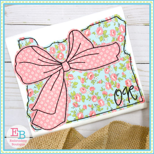 Big Bow Oregon Bean Stitch Applique, Applique