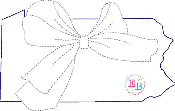 Big Bow Pennsylvania Bean Stitch Applique, Applique