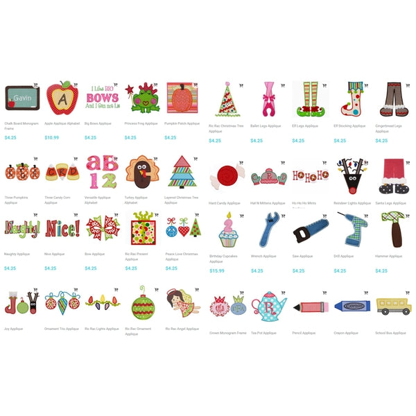 Retired Designs Bundle - 599 Designs!, Applique