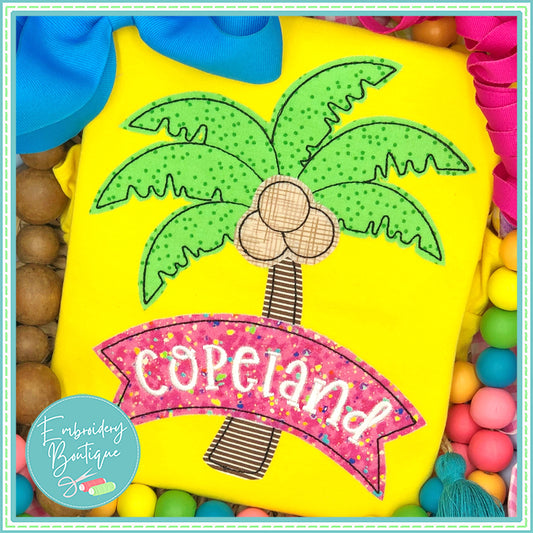 Palm Tree Bean Stitch Applique, Applique, Embroidery Boutique