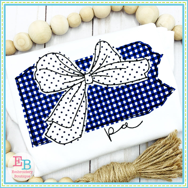 Big Bow Pennsylvania Bean Stitch Applique, Applique