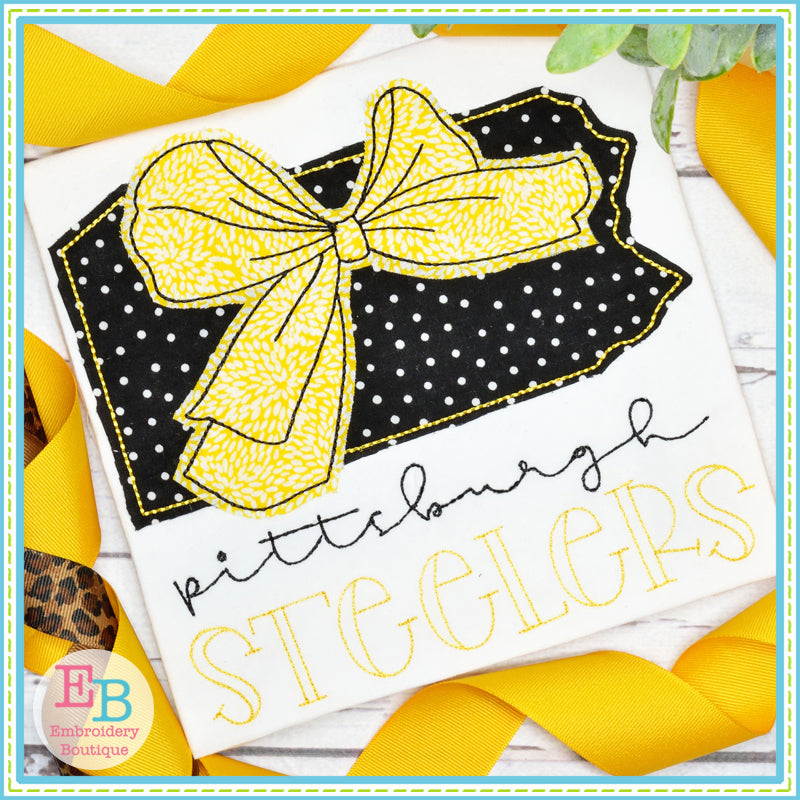 Big Bow Pennsylvania Bean Stitch Applique, Applique