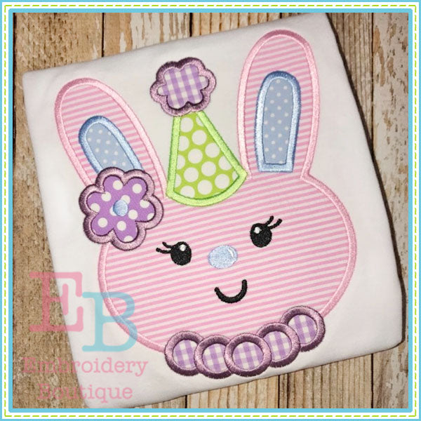 Bunny Girl Birthday Applique, Applique
